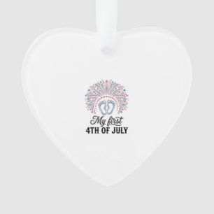 My First 4th of July Baby Feet Patriotic Shirt Des Ornament
