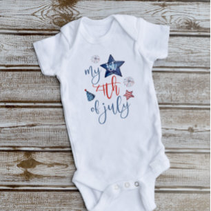 My First 4th of July - Name Baby Bodysuit