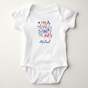 My First 4th of July - Name Baby Bodysuit