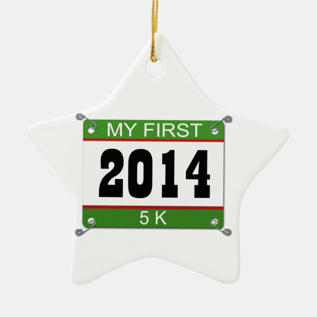 My First 5K - 2014 Ceramic Ornament (Front)