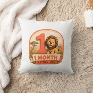 My First Adventure – 1 Month Baby Milestone Little Throw Pillow