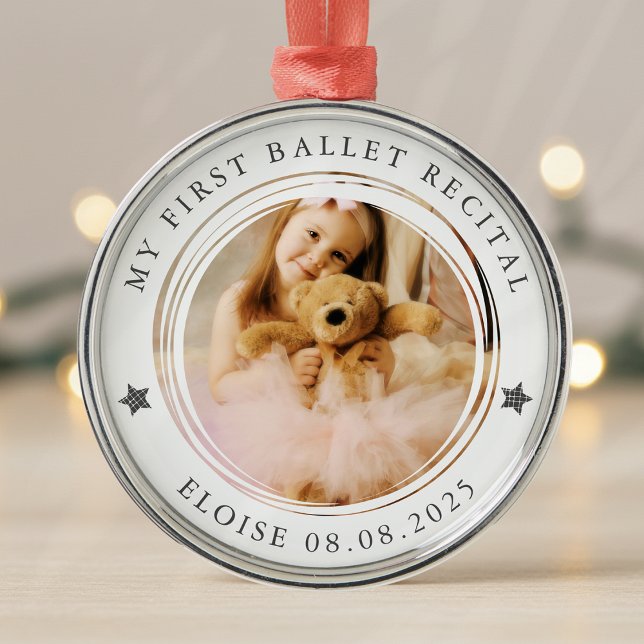 My First Ballet Recital Milestone Photo Keepsake Metal Ornament (Creator Uploaded)