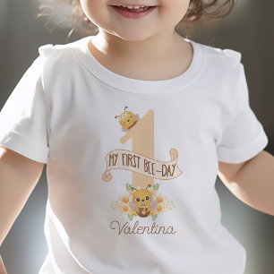 "My First Bee Day" Cute 1st Birthday Shirt w/ Name