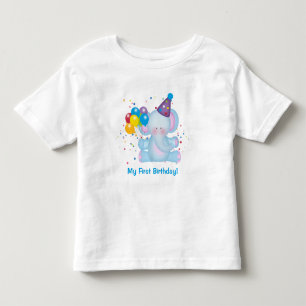 My First Birthday Baby Elephant Baby T-Shirt