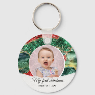 My first birthday christmas  keychain
