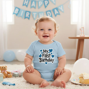 My First Birthday jersey bodysuit