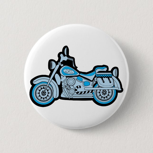 My First Blue Motorcycle 2 Inch Round Button (Front)