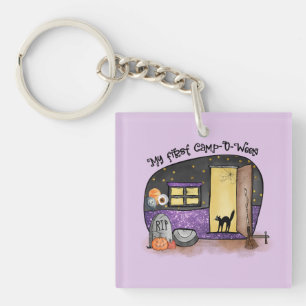 My First Camp-O-Ween – Spooky Black Cat Keychain