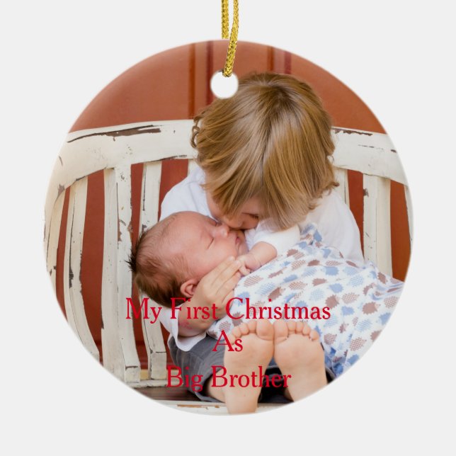 My First Christma As Big Brother Ceramic Ornament (Front)