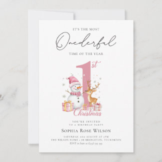 My First Christmas 1st Birthday Invitation