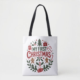 My First Christmas 1st Xmas Family Matching Baby  Tote Bag