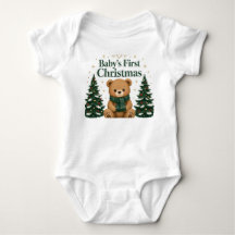 My First Christmas 2026 Baby Name Bodysuit