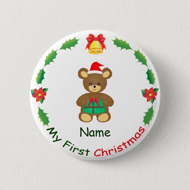 My First Christmas 2 Inch Round Button (Front)