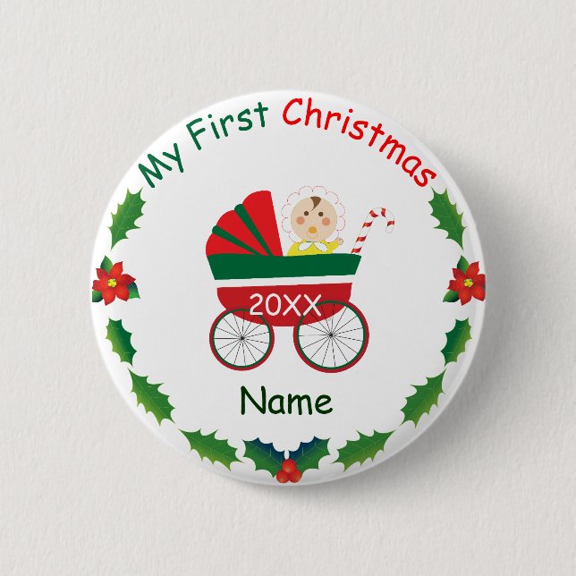 My First Christmas 2 Inch Round Button (Front)