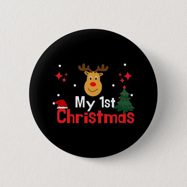 My First Christmas 2 Inch Round Button (Front)