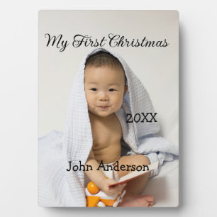 My first Christmas add baby name date year photo s Plaque