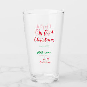 My first Christmas add name family name with love  Glass