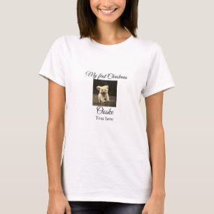My first Christmas add pet name date year photo  T-Shirt
