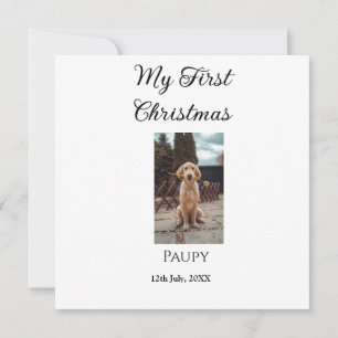 My first Christmas add pet name dog cat year photo Holiday Card