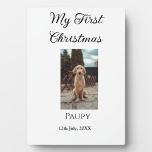 My first Christmas add pet name dog cat year photo Plaque