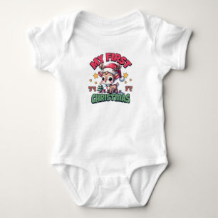 My First Christmas - Adorable Baby Reindeer Design Bodysuit