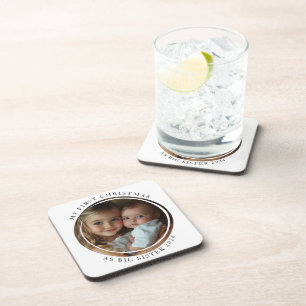 My first Christmas As Big Sister Custom Photo Coaster