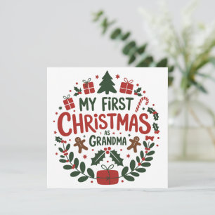 My First Christmas As Grandma Family Matching  Holiday Card