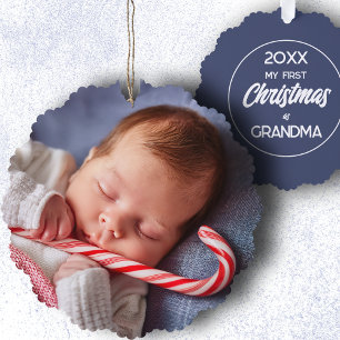 My First Christmas as Grandma Ornament Card