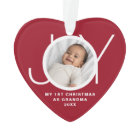My First Christmas As Grandma Photo Red