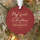 My First Christmas as Grandpa Heart Shaped Photo