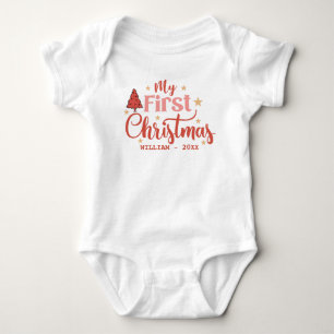 My first Christmas Baby 1st Xmas custom name  Bodysuit