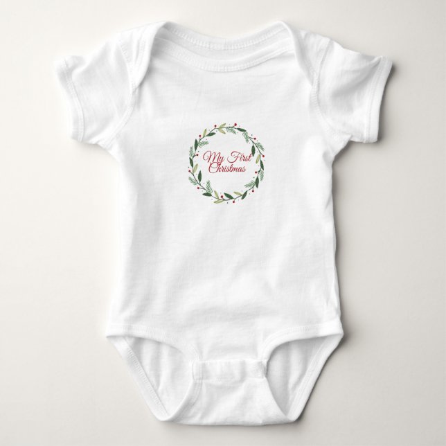 My First Christmas Baby Bodysuit (Front)