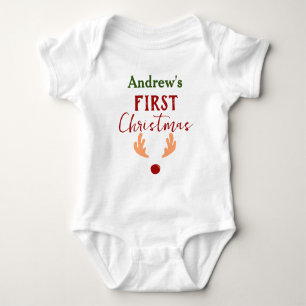 My First Christmas Baby Personalize Name  Bodysuit