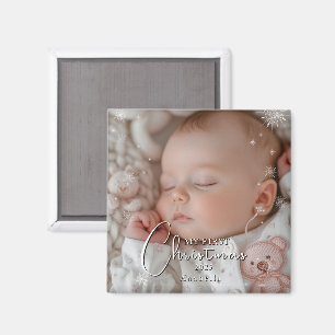 My First Christmas Baby Photo Magnet