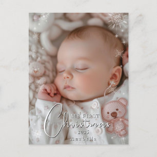 My First Christmas Baby Photo Postcard