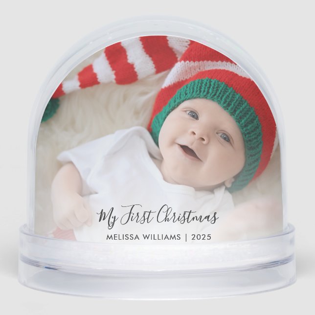 My First Christmas Baby Photos Custom Snowglobe (Front)