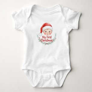 My First Christmas Baby Pine Holiday Bodysuit