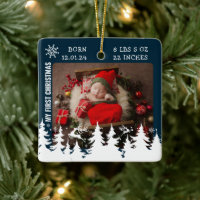 My First Christmas Birth Stats Photo Ceramic Ornam