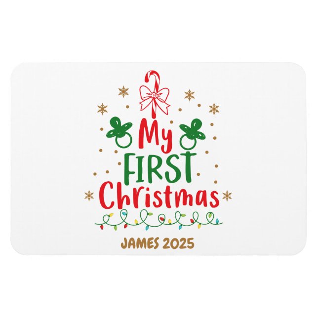 My First Christmas Candy Cane Magnet (Horizontal)