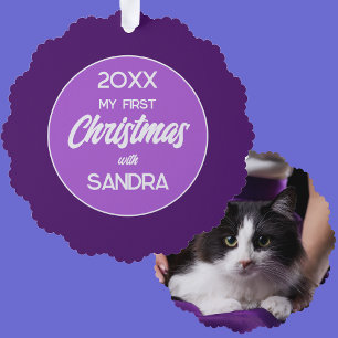 My First Christmas Cat Ornament Card