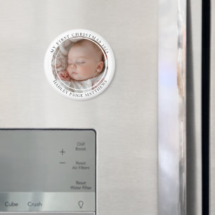 My first Christmas Custom Baby Photo Magnet
