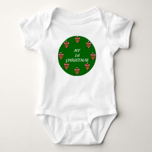 My First Christmas Custom Mouse Baby Bodysuit