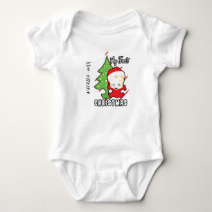 My First Christmas Custom Name Baby Bodysuit
