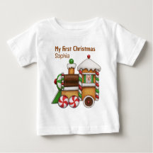 My first Christmas custom name cute train 