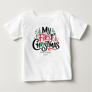 My first Christmas custom name year Baby T-Shirt