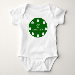 My First Christmas Custom Snowman Baby Bodysuit