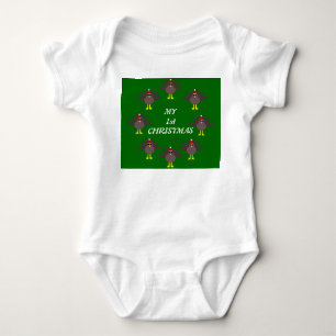My First Christmas Custom Turkey Baby Bodysuit