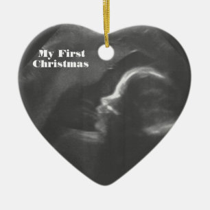 My First Christmas customisable Baby Scan Ceramic Ornament