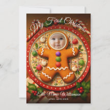 My First Christmas Cute Gingerbread Photo