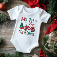 My First Christmas Cute Santa Tractor Farm